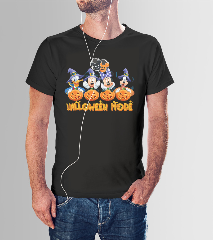 Mickey & Friends Halloween Mode With Pumpkins And Witch Hats T-Shirt