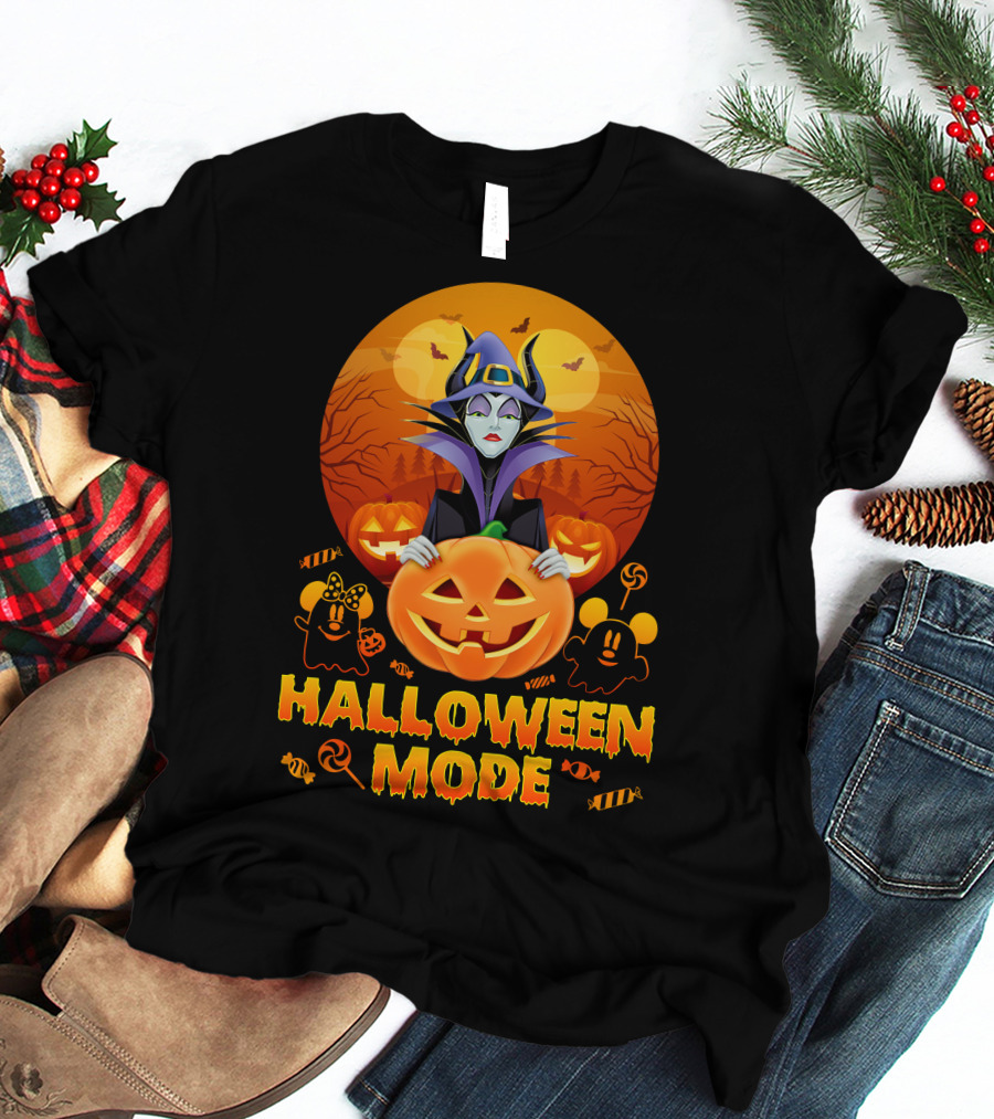 Maleficent Halloween Mode Pumpkin Patch Ghosts Bat Candy T-Shirt