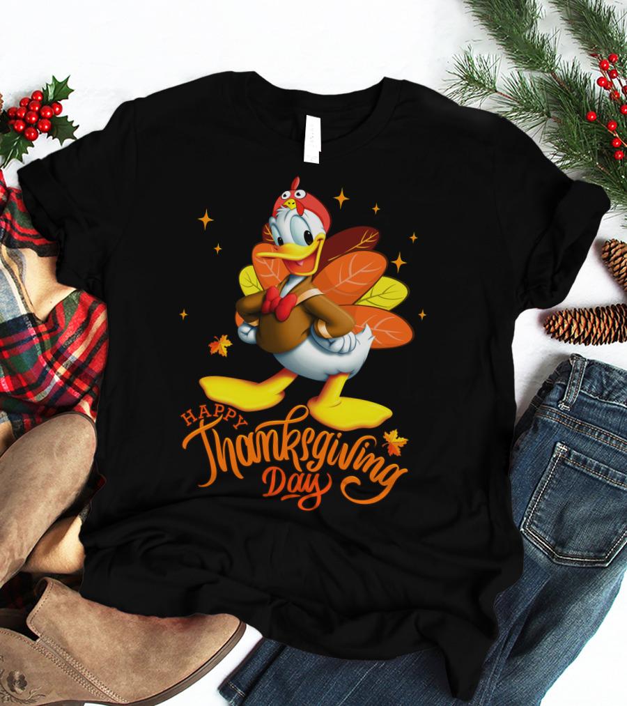 Happy Thanksgiving Day Donald Duck Turkey Costume T-Shirt