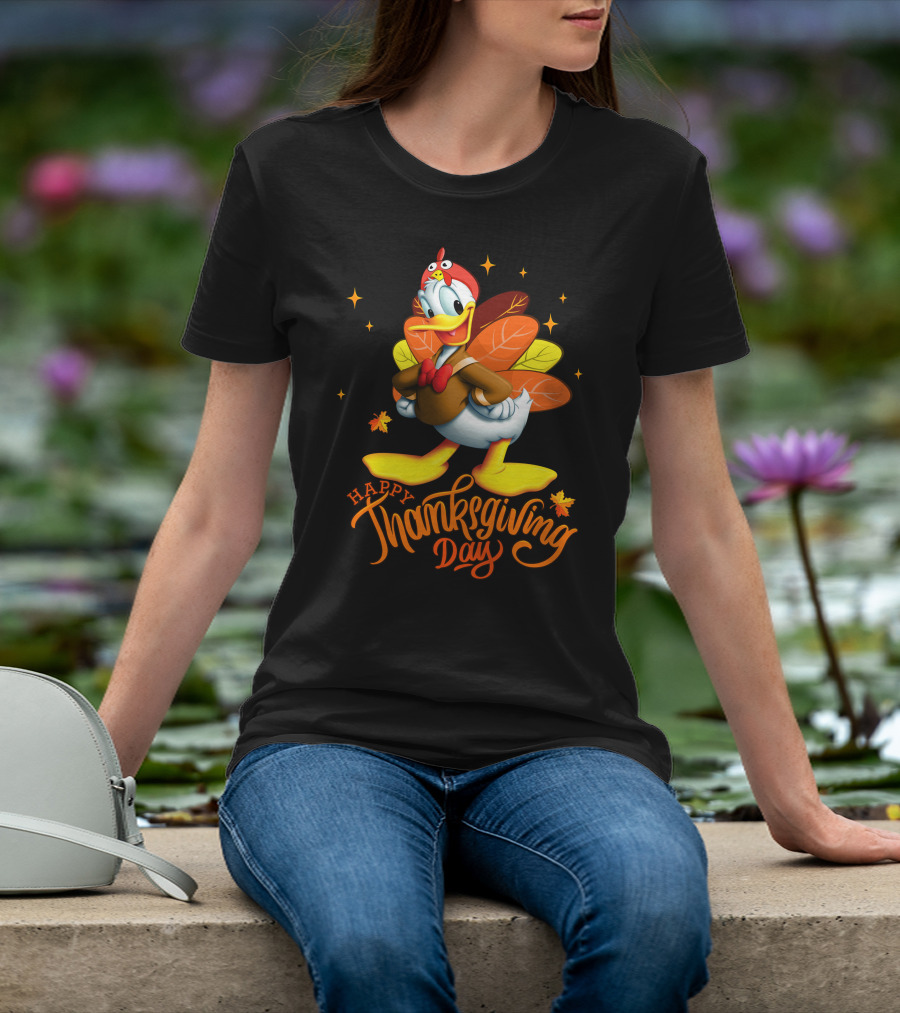 Happy Thanksgiving Day Donald Duck Turkey Costume T-Shirt