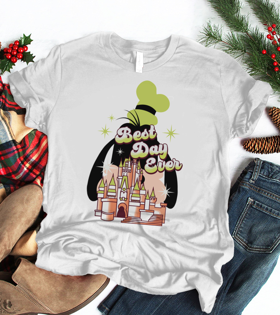 Best Day Ever Goofy Disney Castle T-Shirt