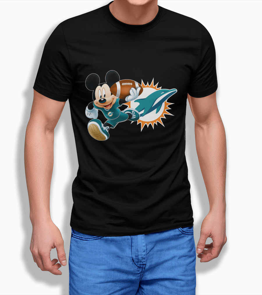 Mickey Miami Dolphins Football Crossover T-Shirt