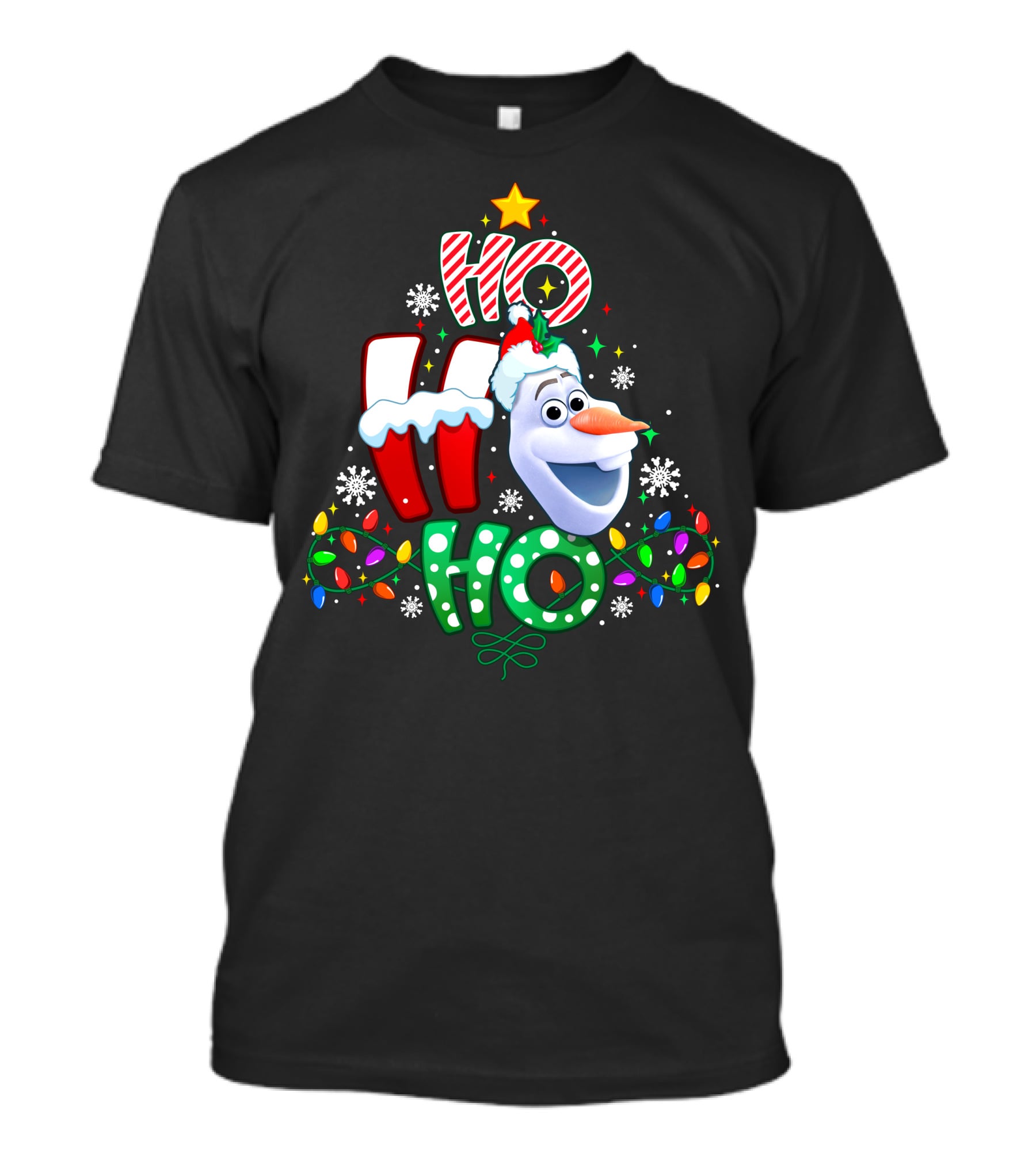 Ho Ho Ho Olaf Christmas Holiday Lights T-Shirt