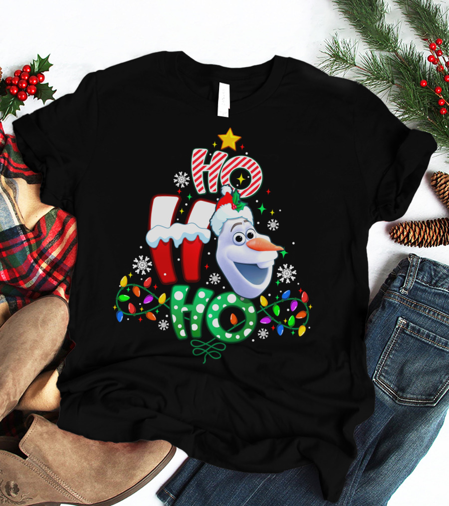 Ho Ho Ho Olaf Christmas Holiday Lights T-Shirt