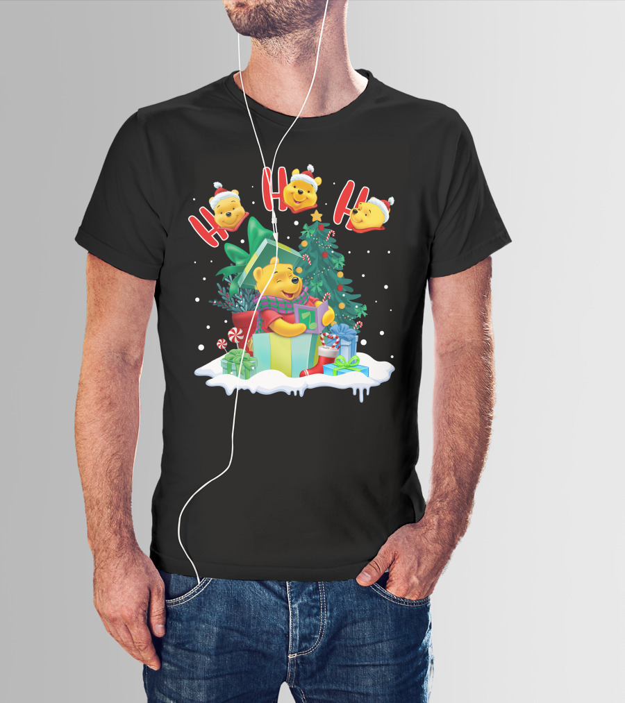 Ho Ho Ho Winnie The Pooh Christmas Presents And Tree T-Shirt