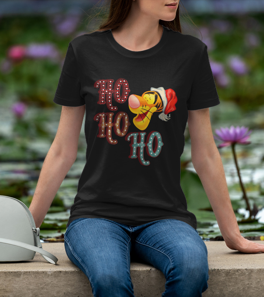 Ho Ho Ho Tigger Christmas Santa Hat T-Shirt