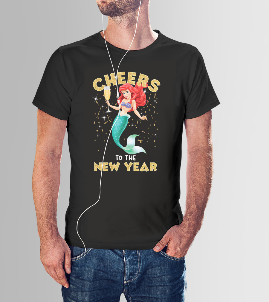 Cheers To The New Year Champagne Mermaid Celebration T-Shirt