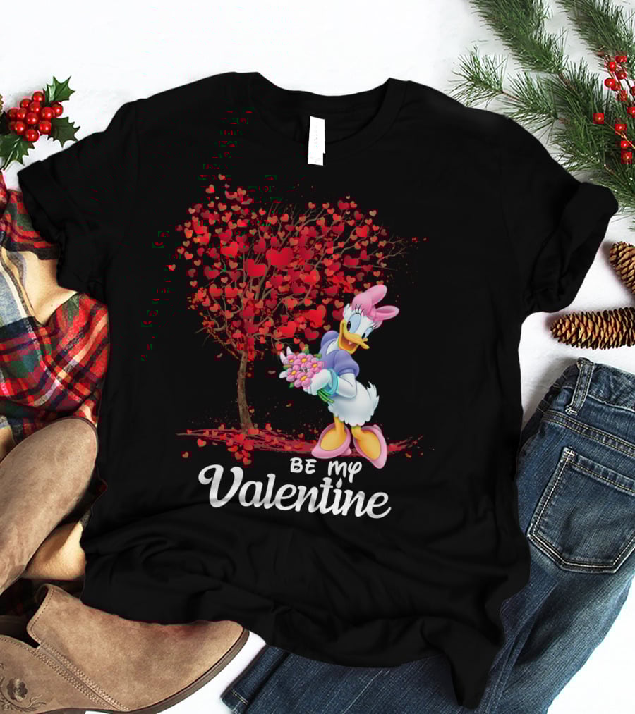Daisy Duck Be My Valentine Tree Hearts Bouquet T-Shirt