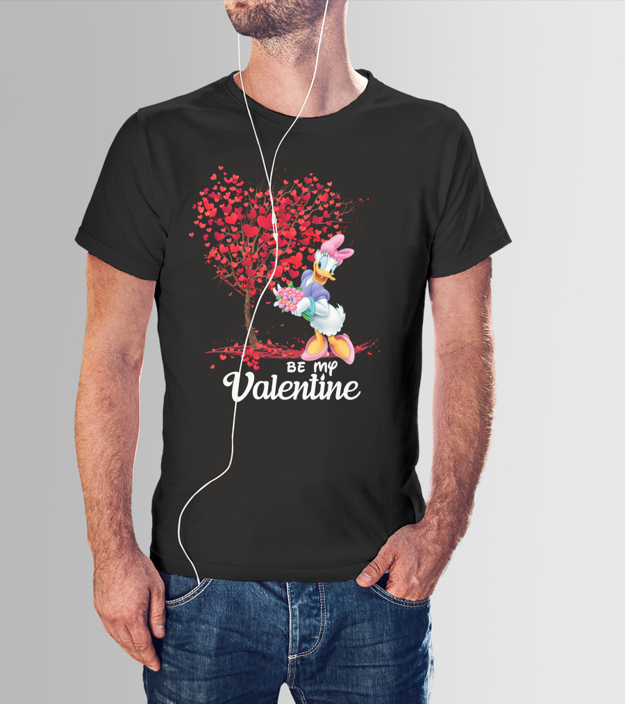 Daisy Duck Be My Valentine Tree Hearts Bouquet T-Shirt