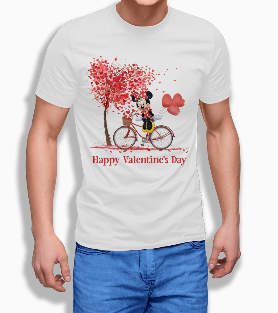 Happy Valentine's Day MN Valentine Bicycle Balloons Hearts Tree T-Shirt