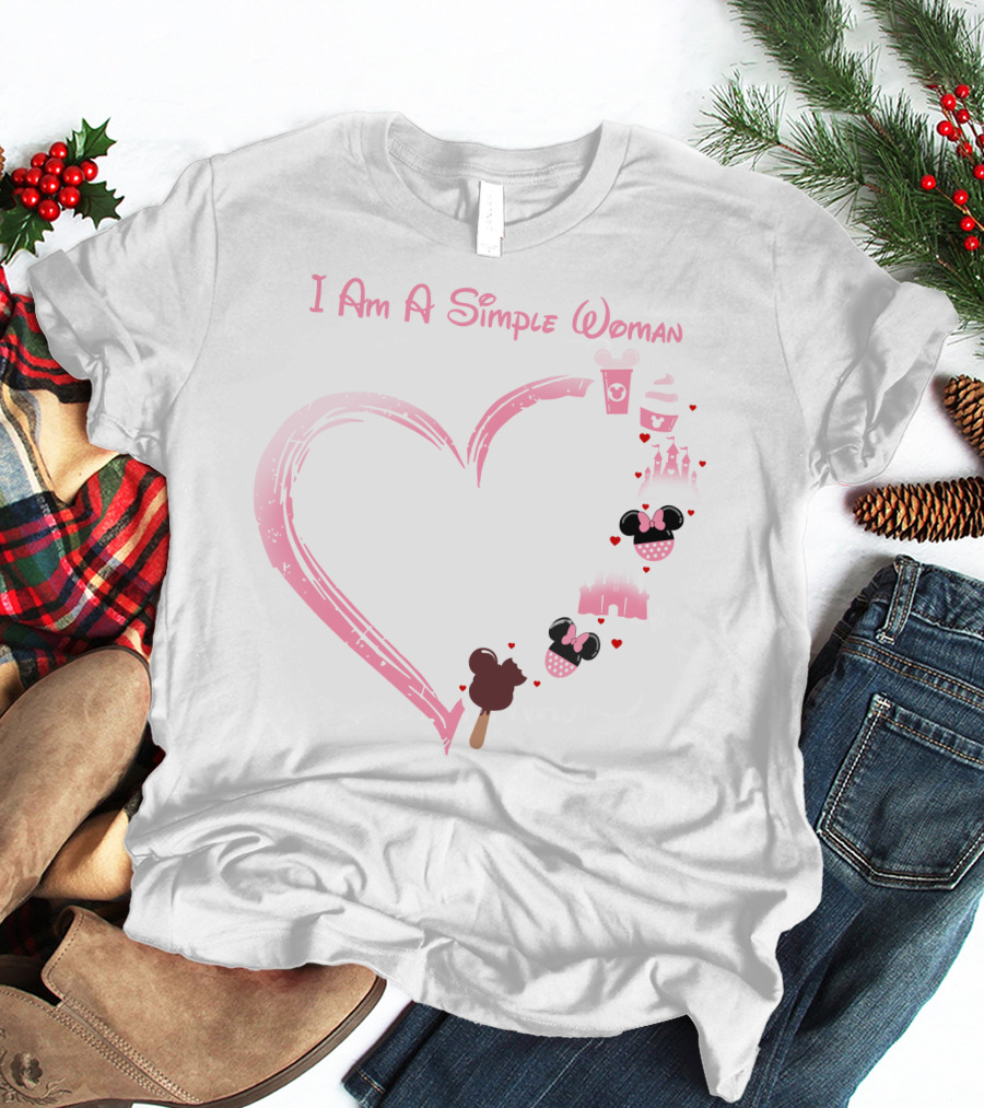 I Am A Simple Woman Coffee Castle Minnie Ears T-Shirt