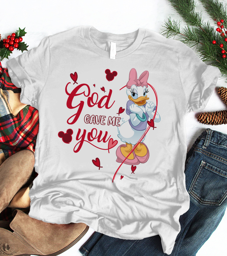 God Gave Me You Daisy Duck Hearts T-Shirt