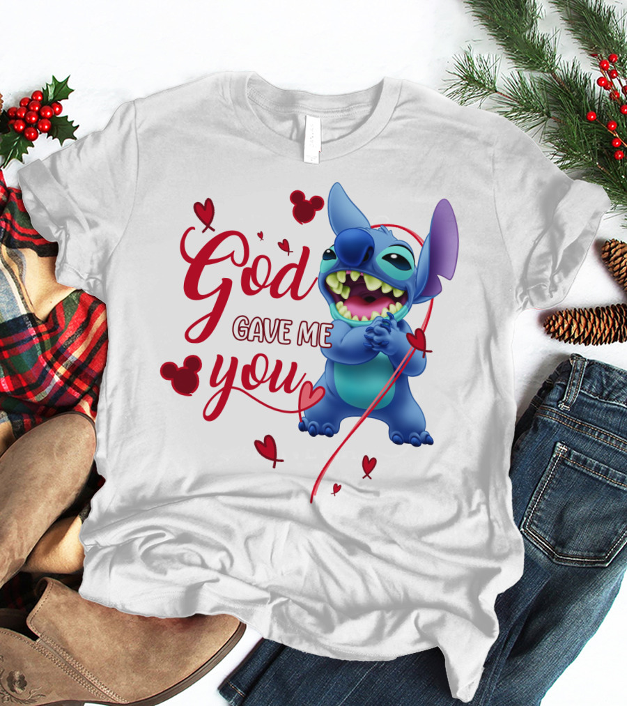 God Gave Me You Stitch Disney Hearts T-Shirt