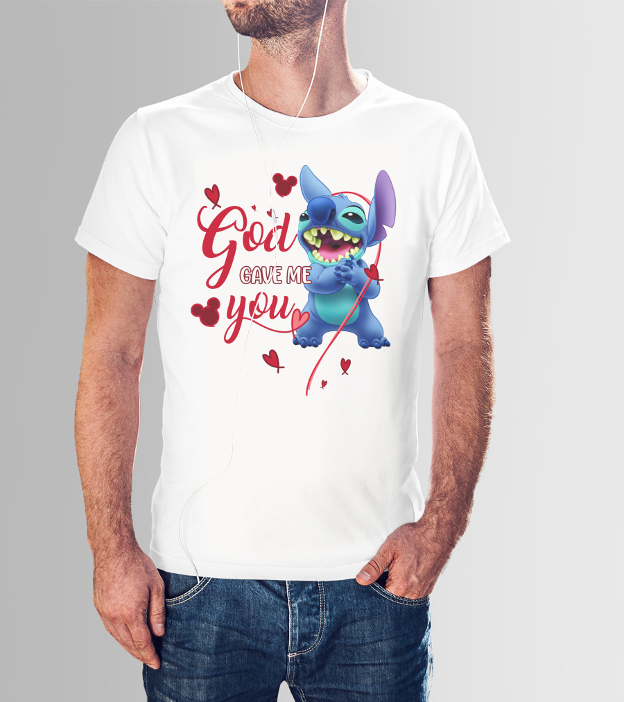 God Gave Me You Stitch Disney Hearts T-Shirt
