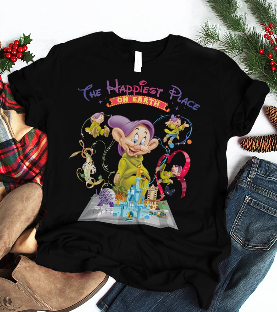 The Happiest Place On Earth Dopey Disney World Magic Kingdom Adventure T-Shirt