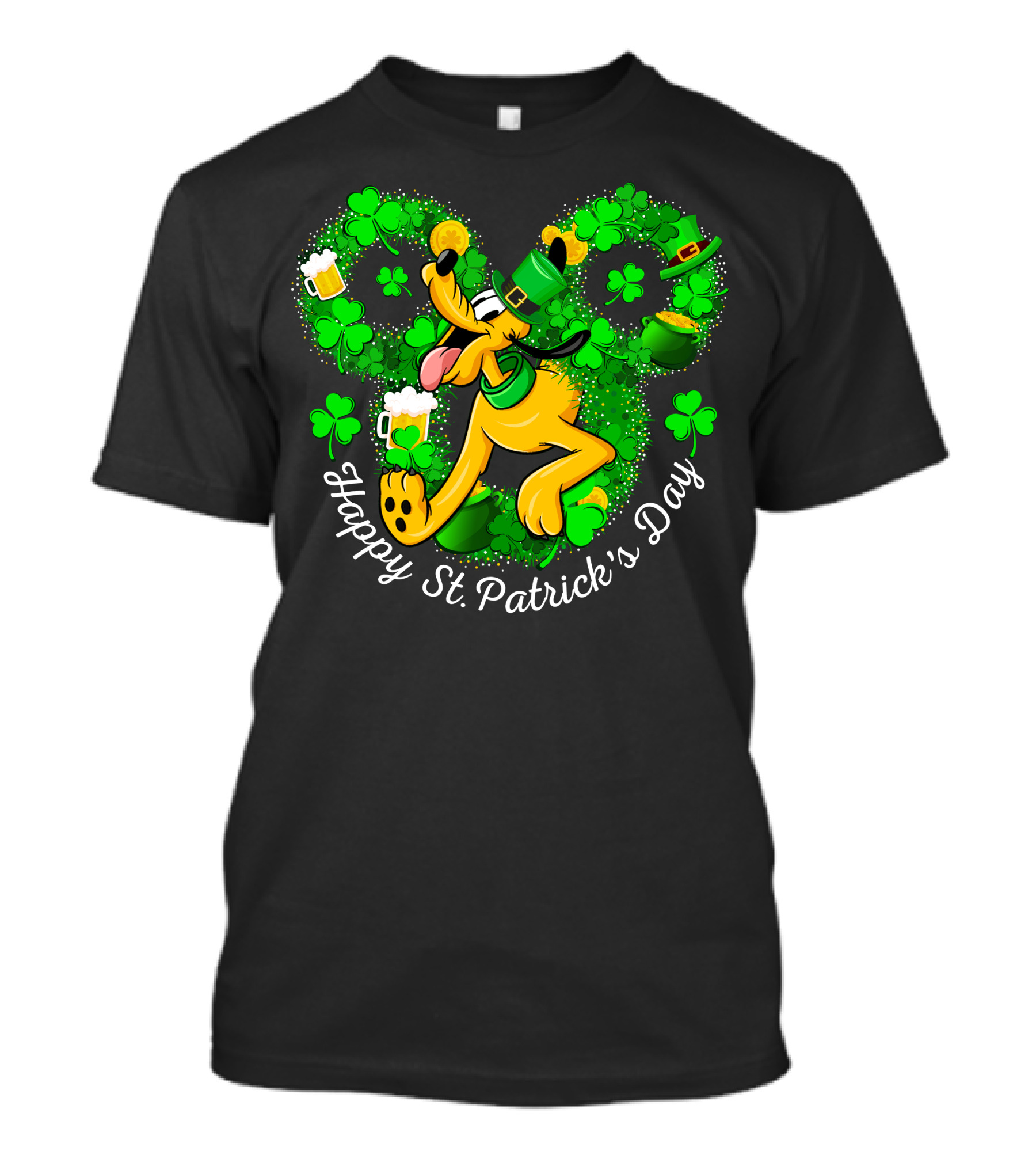 Happy St. Patrick's Day Pluto Shamrock And Hat Celebration T-Shirt