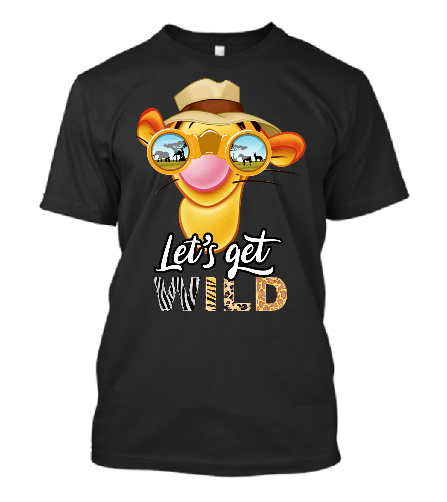 Let's Get Wild Tigger Safari Sunglasses Hat T-Shirt
