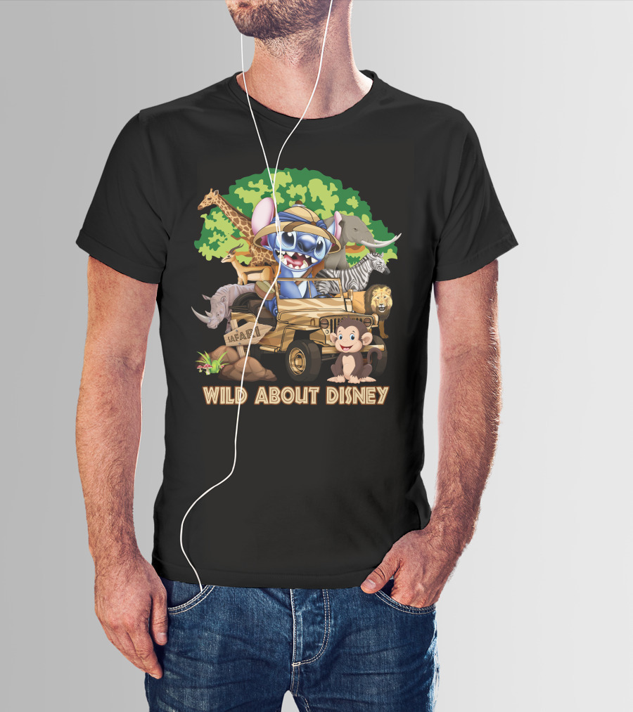 Wild About Disney Safari Stitch With Animals T-Shirt