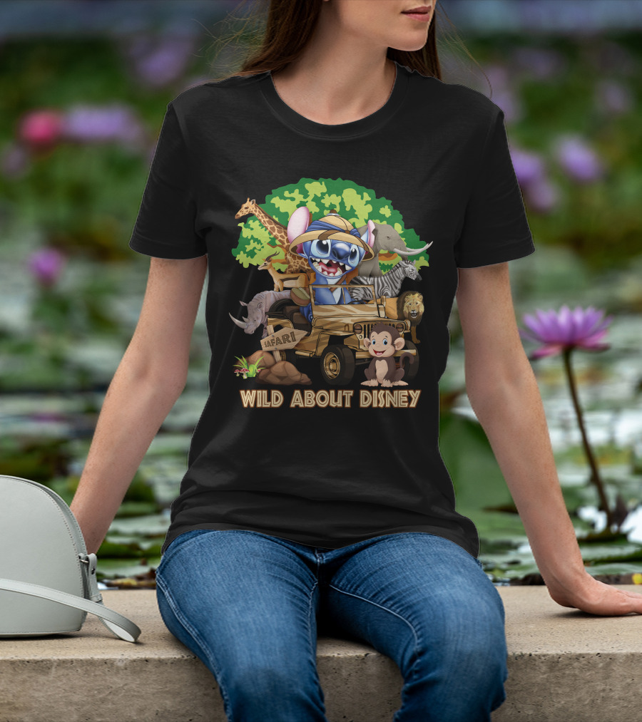 Wild About Disney Safari Stitch With Animals T-Shirt