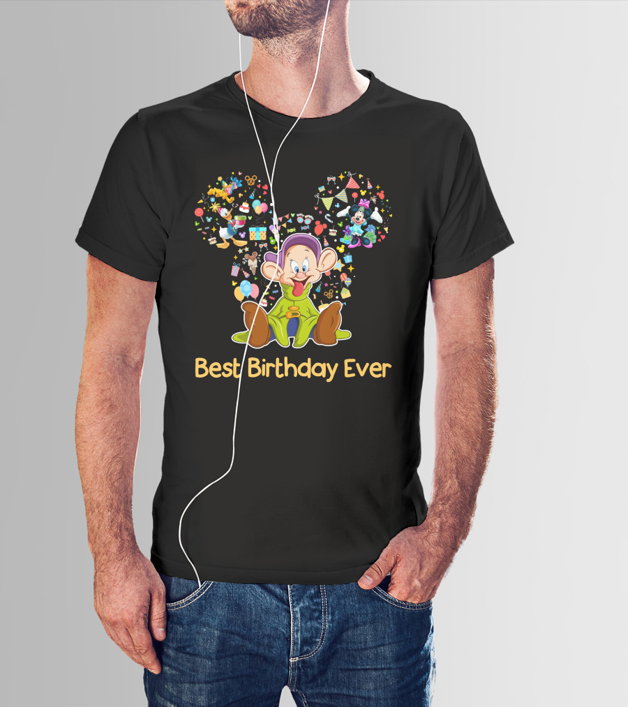 Best Birthday Ever Dopey Mickey Ears Disney Magic T-Shirt