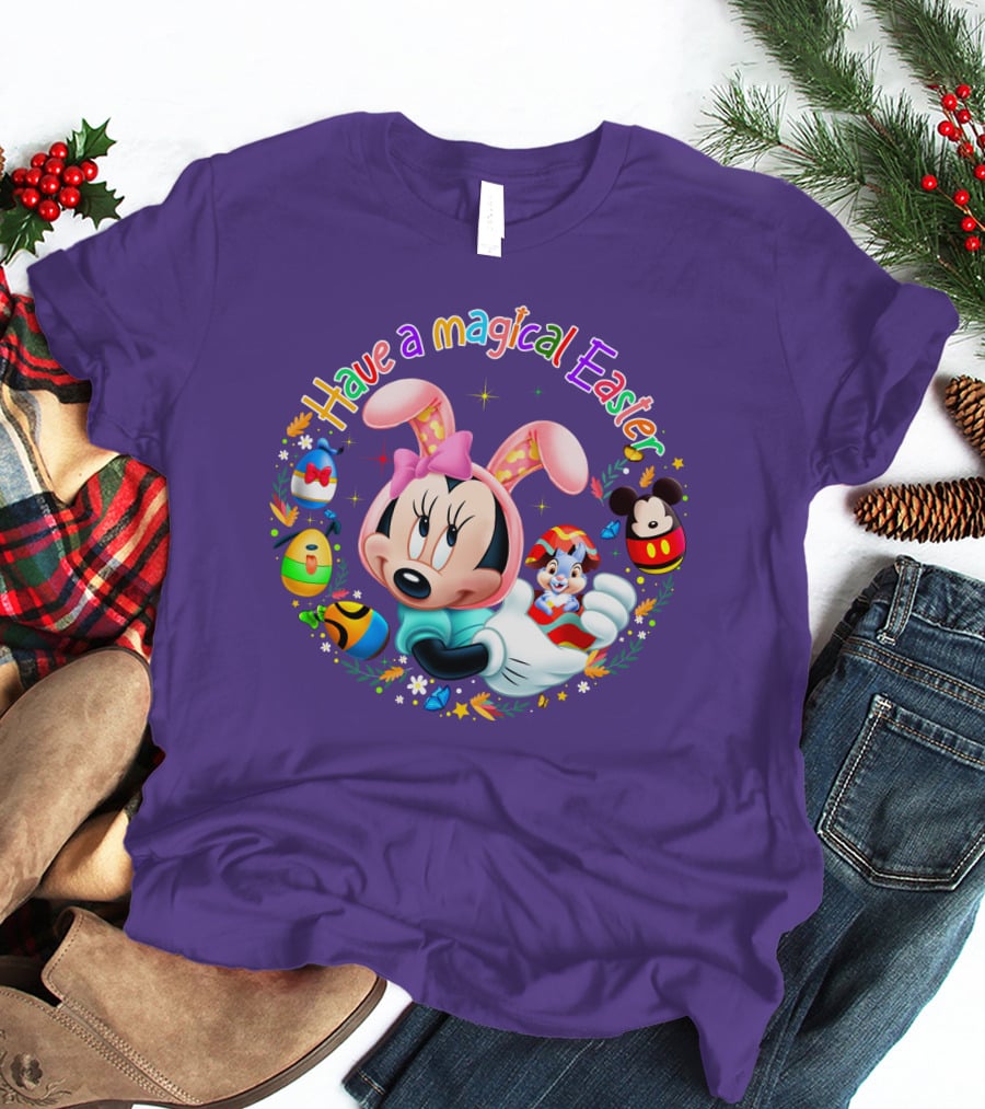 Minnie Mouse Have A Magical Easter With Easter Eggs And Flowers T-Shirt