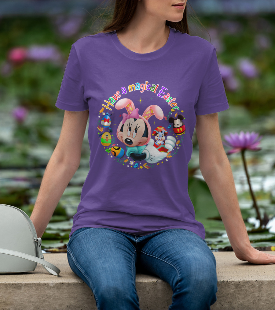 Minnie Mouse Have A Magical Easter With Easter Eggs And Flowers T-Shirt