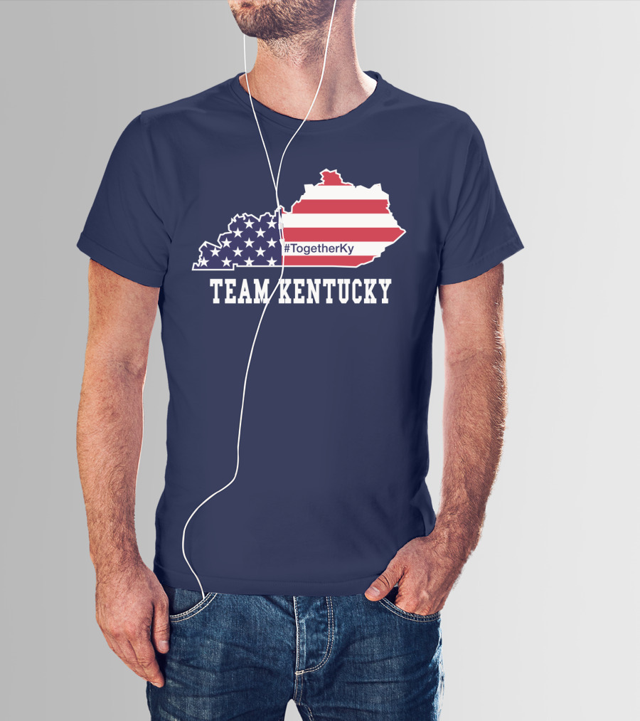 Team Kentucky #TogetherKy USA Map Flag T-Shirt