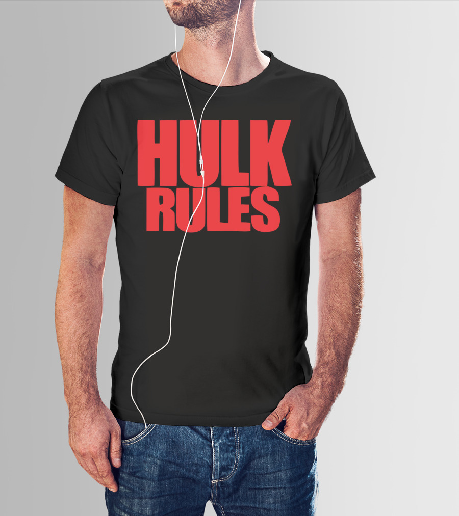 Hulk Rules Red Block Letters T-Shirt