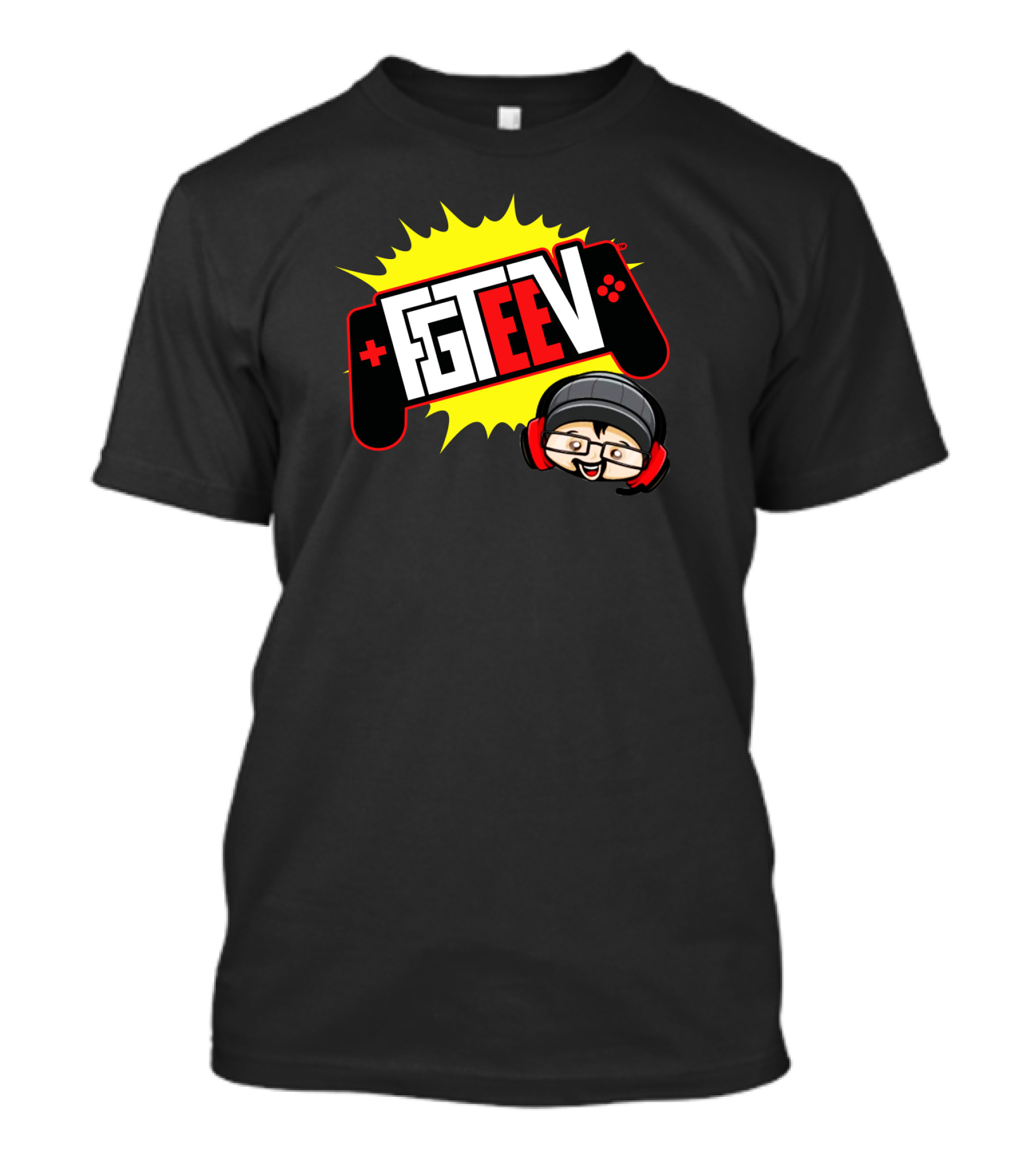 FGTEEV Merch Gaming Controller Logo Black Beanie Headphones T-Shirt