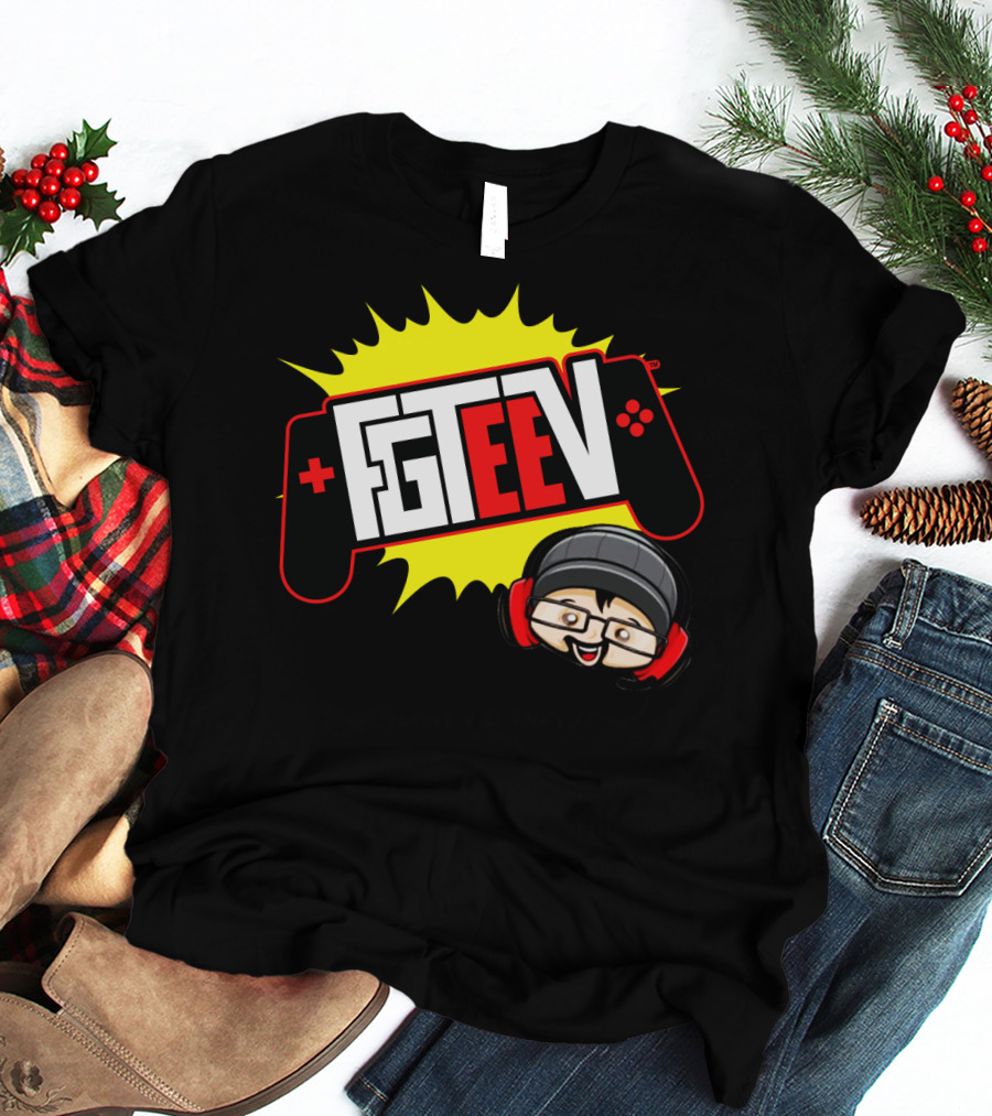 FGTEEV Merch Gaming Controller Logo Black Beanie Headphones T-Shirt