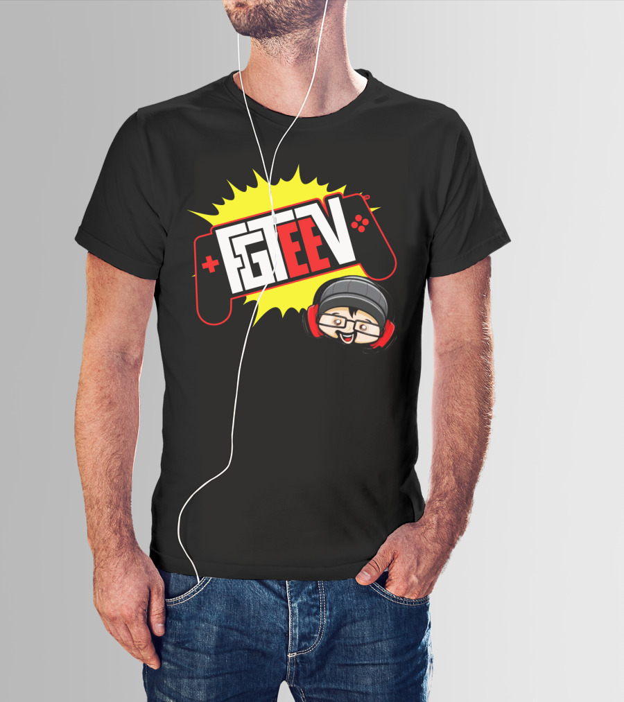 FGTEEV Merch Gaming Controller Logo Black Beanie Headphones T-Shirt
