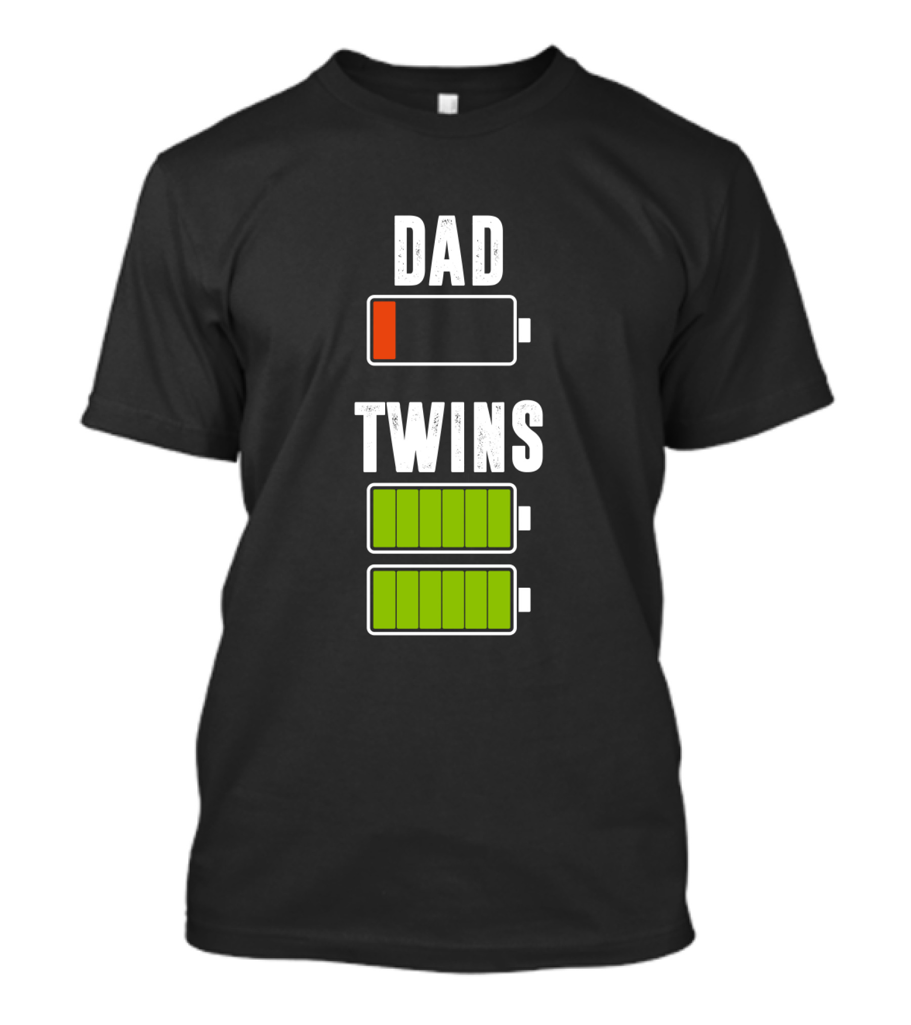 Dad Twins Low High Battery Charged T-Shirt
