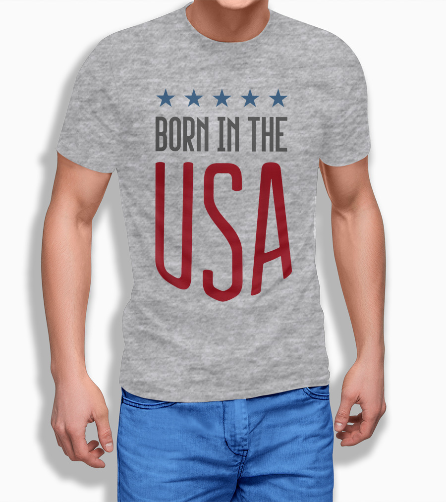 Born In The USA Patriotic Stars Banner T-Shirt