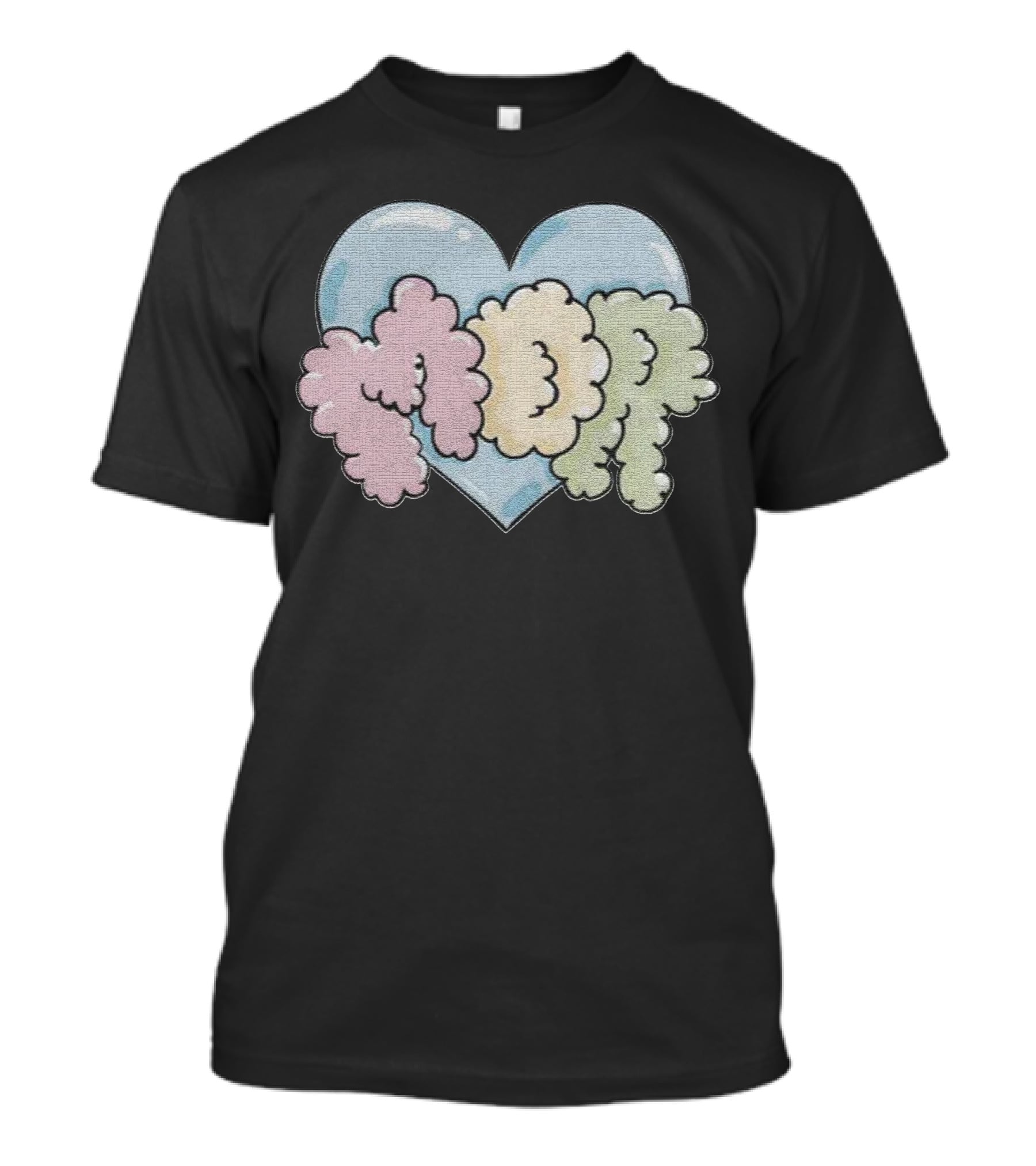 Feid Heart MOR Pastel Cloud Letters T-Shirt