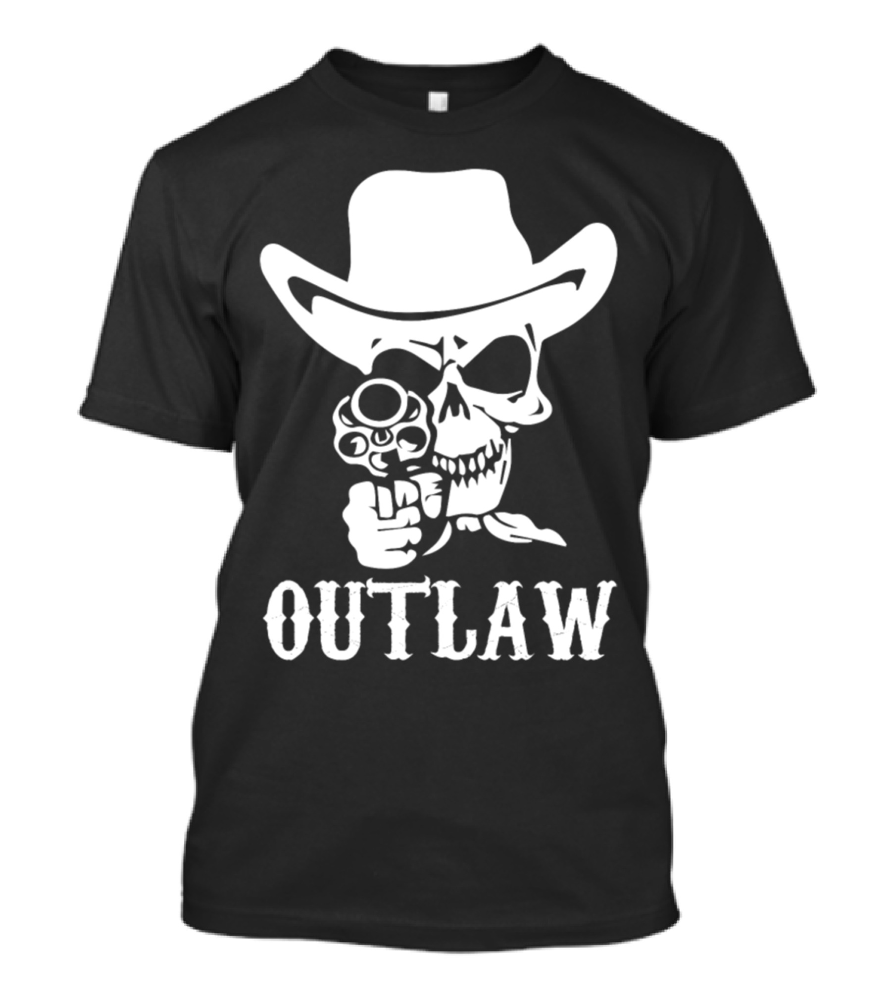 19 Outlaw Cowboy Motorbike 0997 Vintage Wild West Adventure Rider T-Shirt