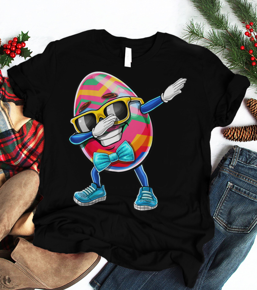 Dabbing Easter Egg With Sunglasses And Bowtie For Easter Sunday T-Shirt