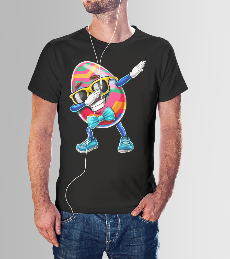 Dabbing Easter Egg With Sunglasses And Bowtie For Easter Sunday T-Shirt