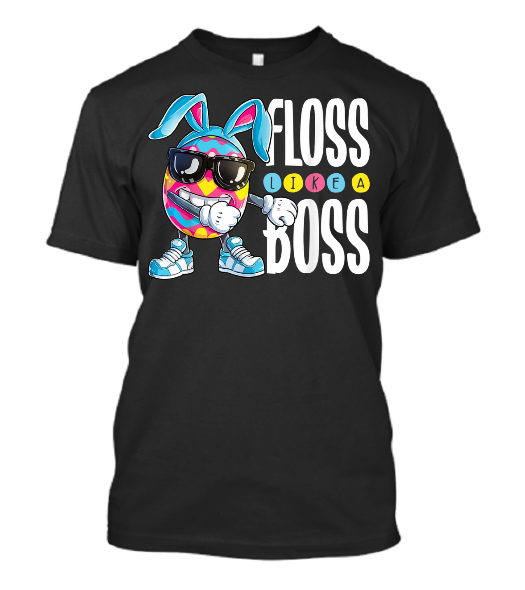 Floss Like A Boss Easter Egg Bunny Boys Flossing T-Shirt