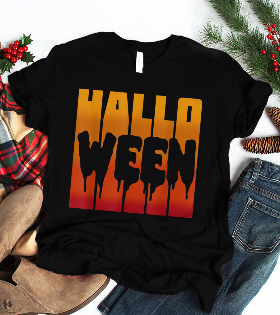 Halloween Dripping Text T-Shirt