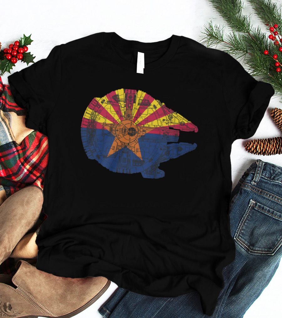 Arizona Flag Millennium Falcon Vintage Star Wars Spaceship T-Shirt