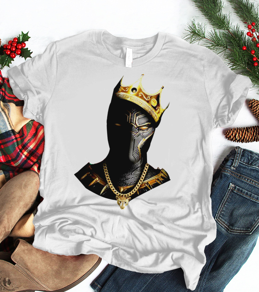 Black Panther King Crown Gold Chain Marvel Style T-Shirt