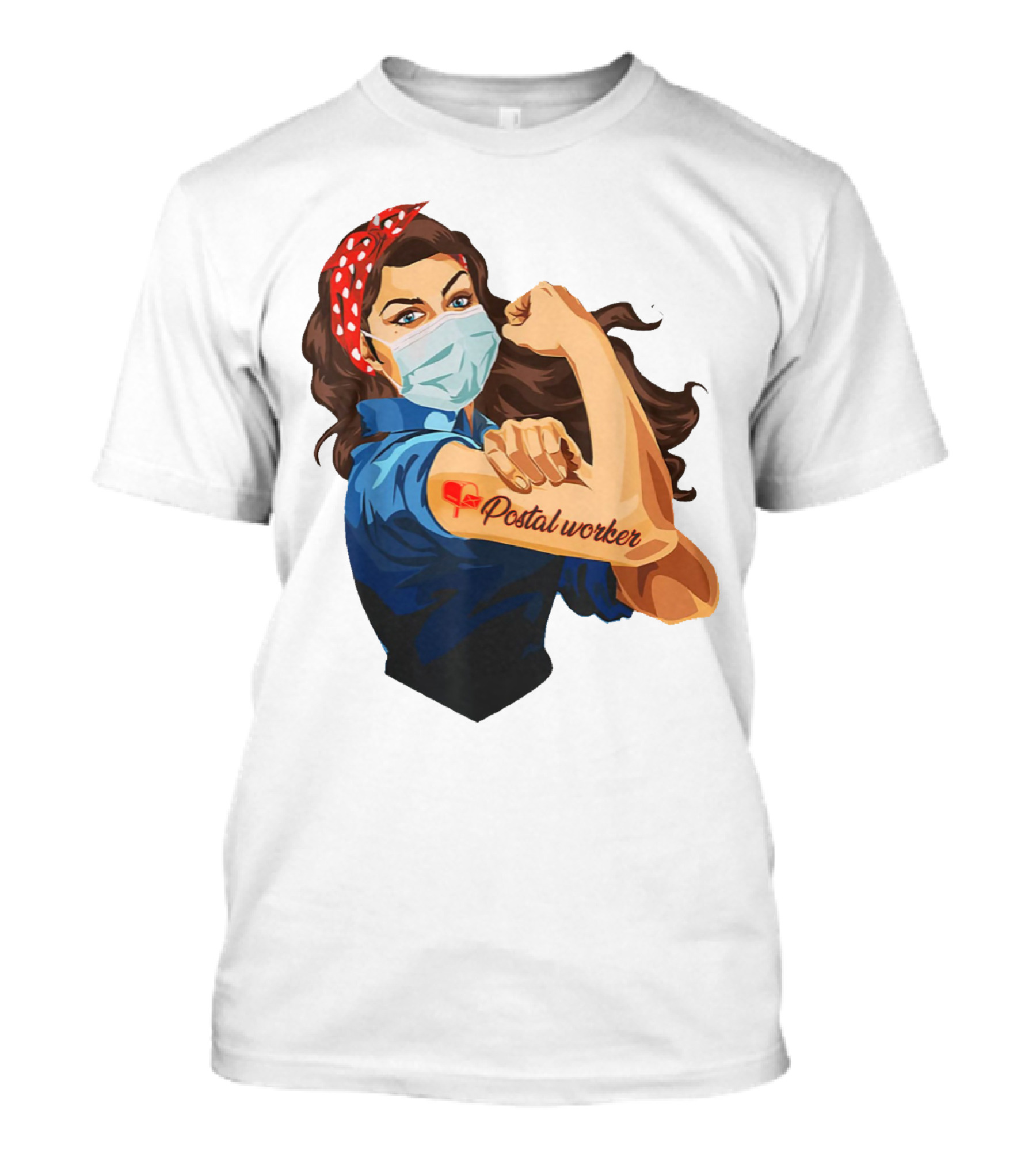 Proud Postal Worker Rosie The Riveter Masked T-Shirt
