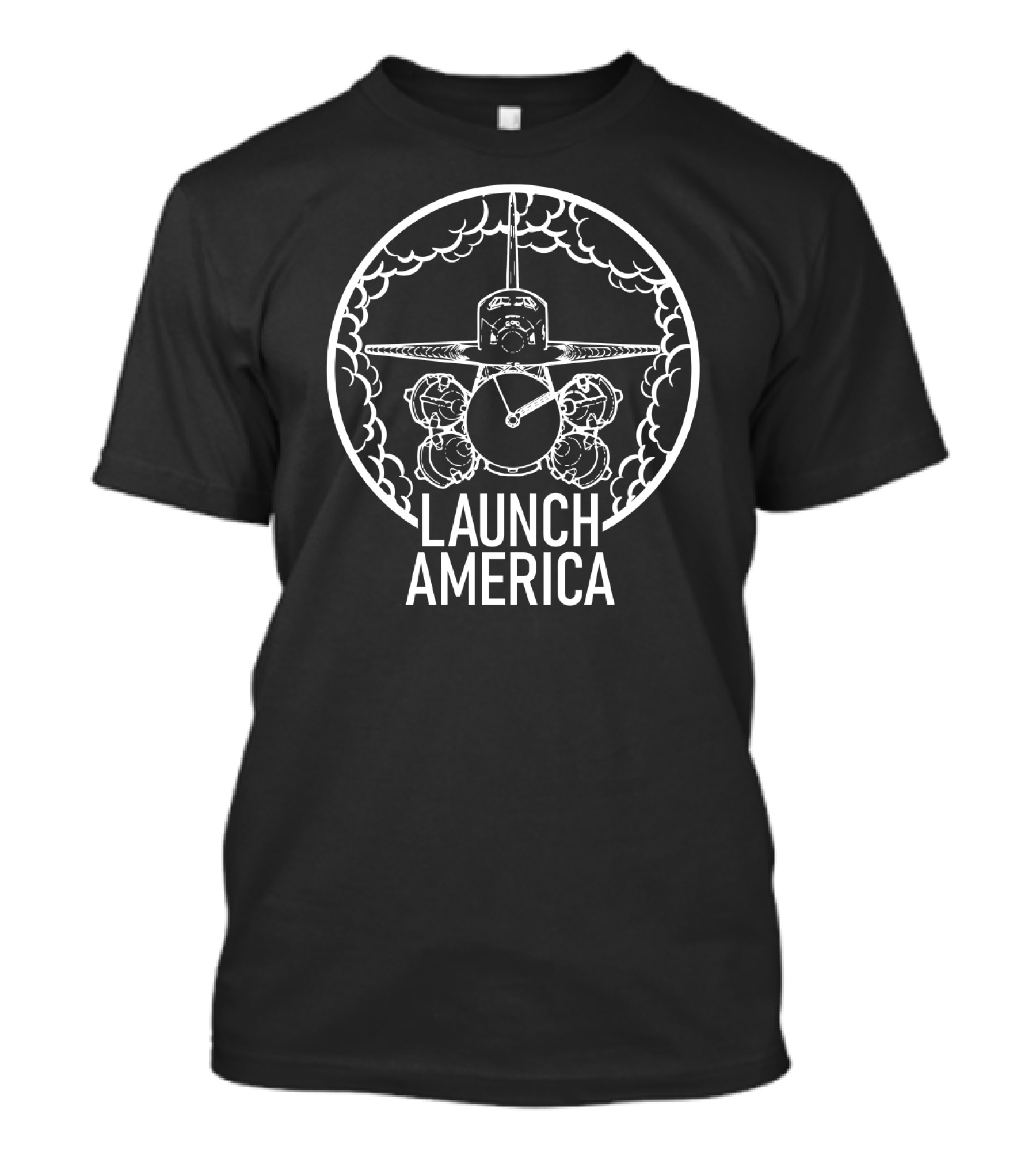 Launch America Space Shuttle Iconic Emblem T-Shirt