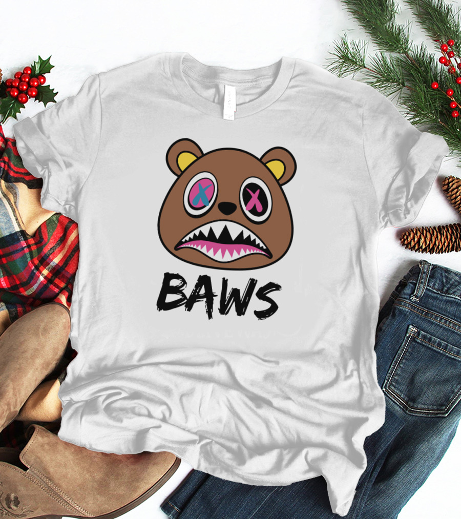 BAWS Pink And Blue Cross-Eyed Bear T-Shirt