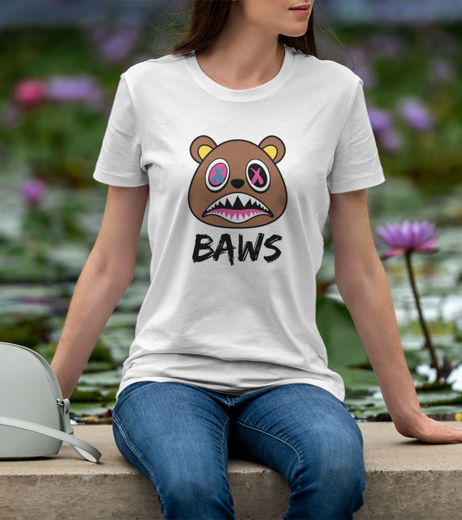 BAWS Pink And Blue Cross-Eyed Bear T-Shirt