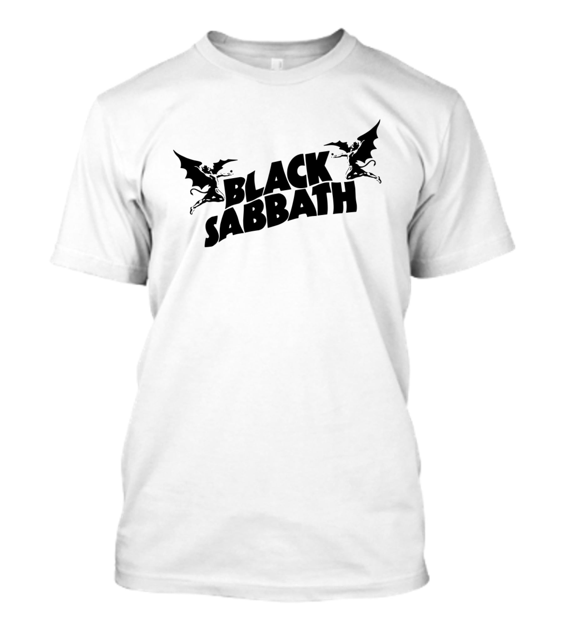 Black Sabbath Logo With Flying Demon Figures T-Shirt