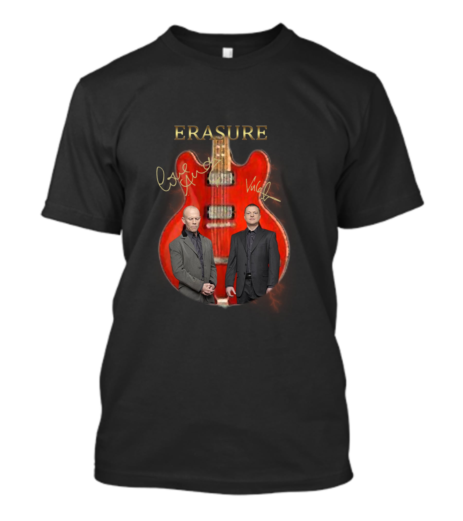 ERASURE Red Guitar Duo Autograph T-Shirt