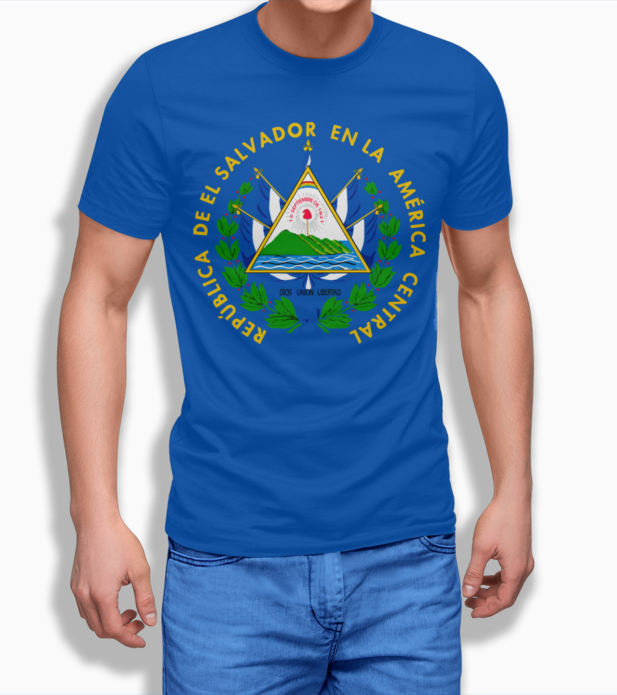 REPÚBLICA DE EL SALVADOR EN LA AMÉRICA CENTRAL DIOS UNIÓN LIBERTAD ESCUDO DE EL SALVADOR T-Shirt