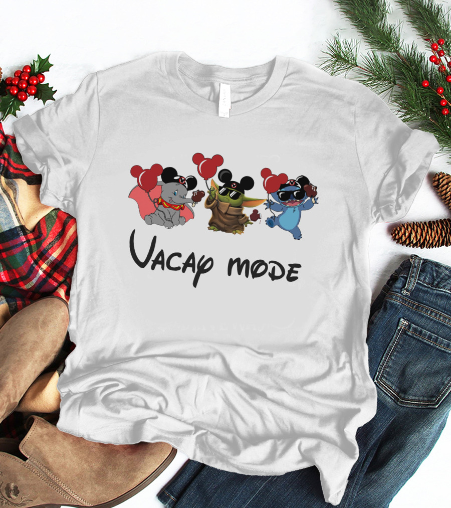 Yoda Stitch Dumbo Mickey Ears Vacay Mode Balloons T-Shirt