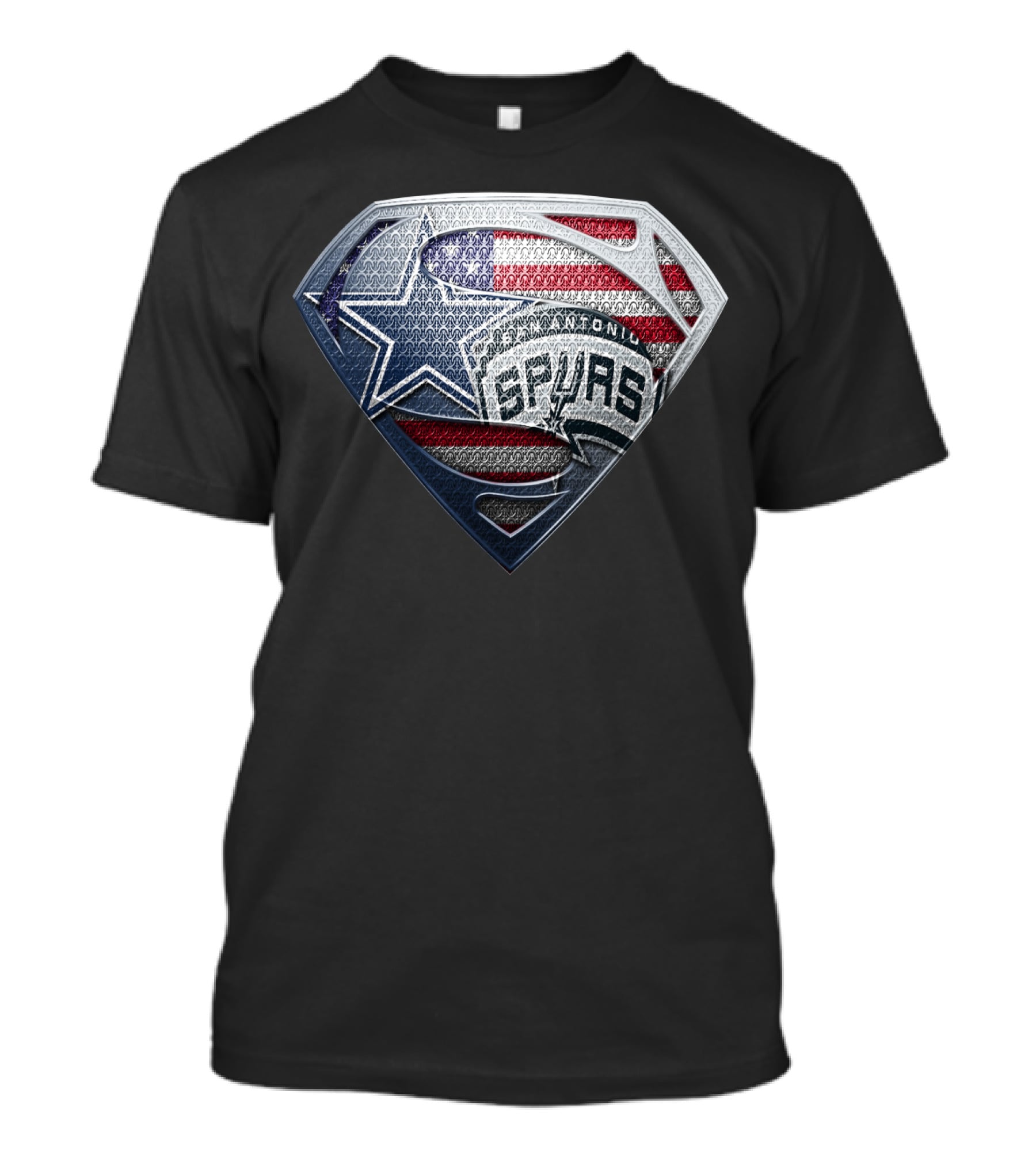 San Antonio Spurs American Flag Superman Shield T-Shirt